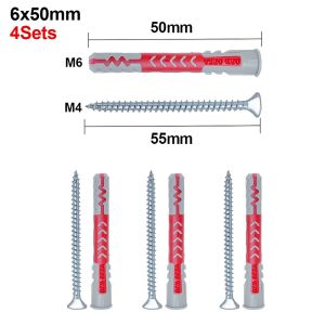 NEXTYOO 4Sets Two-Color Expansion Screw Plastic Nylon Serrated ny Drywall Drilling Plug Durable Wall Plug Wall Anchor for Hollow Brick Foam Wall