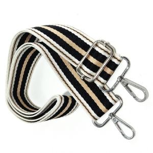 Strap Tali Tas Selempang Ghl Salur Putih Kanvas Panjang 120cm