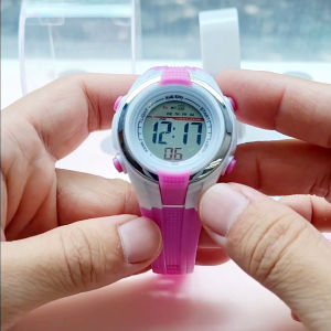 Sanrio Hello Kitty Sporty Ladies and Girls Digital Silicon Strap Watch HKSQ3381-01B Purple