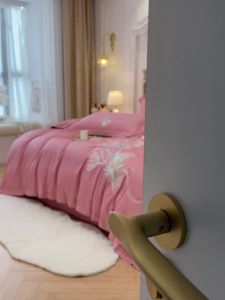 Yalu Xinjiang Long-staple Cotton Four-piece Set High-end Embroidery All-cotton casual Pure Cotton Quilt Cover Light Luxury Bedding LZD