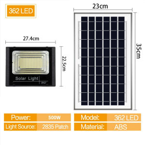 100W-500W Solar Flood Lights Remote control Solar Powered Spotlight Outdoor Waterproof IP67 Villa Street Lighting Adjustable angle