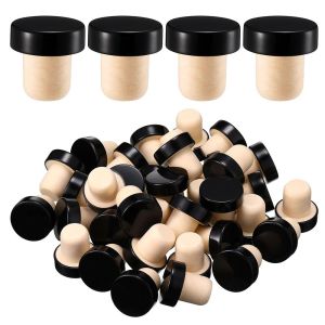 FORESTRY 10/20Pcs Replaceable T-shaped Stopper Cork Wood Aluminum Top Wine Caps Sealing Plug Useful Universal Bottle Stoppers Beer Bottles