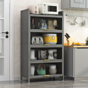 Dapur Kabinet Rak Dapur Kitchen Cabinet Microwave Oven Rack Multi-layer Storage Rack with Door