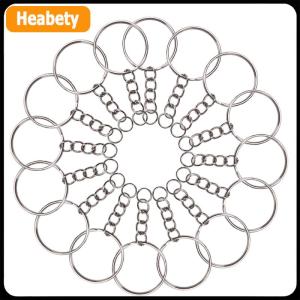 【2-3 ngày giao hàng】 50pcs Keychain nhẫn với chuỗi và 50pcs mở nhảy Nhẫn DIY Key Chain Set