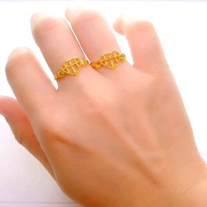 Cincin Bajet Sempoa Love Pelbagai Saiz 7 8 9 10 11 12 12.5 13 13.5 14 17 18 Emas 916 Yon Hing