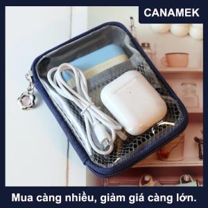 【CANAMEK】 1pcs tai nghe cáp dữ liệu PVC rõ ràng túi lưu trữ không thấm nước công suất lớn túi vệ sinh cá nhân đa chức năng vỏ cứng tổ chức