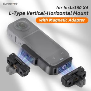 Sunnylife Magnetic Quick Release Mount for Insta360 X4 L Type Vertical Horizontal Adapter Stand Adjustable Camera Holder for Vlog Travel Outdoor Use