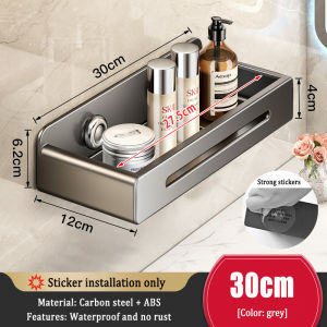 YT Bathroom and Kitchen Storage Rack Gray No-Drill Installation