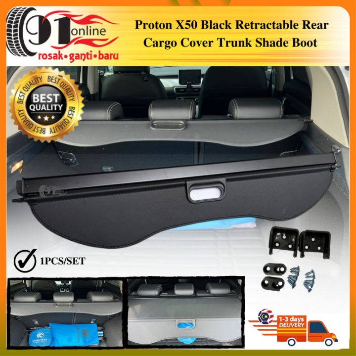Proton X50 Black Retractable Rear Cargo Cover Trunk Shade Boot Security