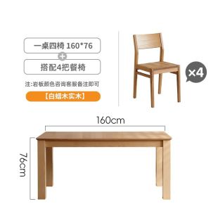 Urban Echo Dining Table and Chair Set White Ash Wood Large Board Table
