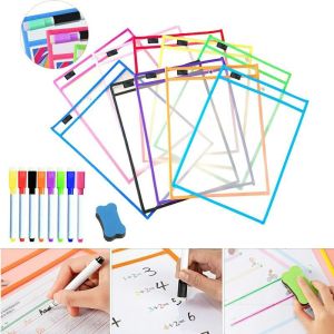 Malaysia* 4 PCs PET folder clear file Eraseable PET Clear file Reusable file Learning tools Writing tools