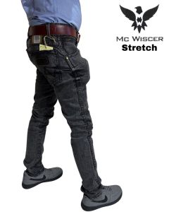MC WISCER Celana Panjang Pria Terbaru Desain Polos Bahan Denim Stretch Pola Skinny Tidak Luntur Cwok
