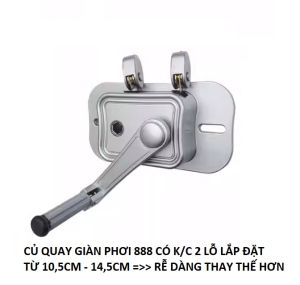 Bộ tời giàn phơi thông minh 2 trục quay loại Tốt Dễ thay thế không cần khoan thêm