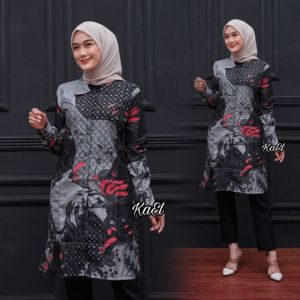 Setelan Batik Pasangan Elegan Motif Abstrak Modern Size M/L/XL/XXL - Kemeja & Tunik
