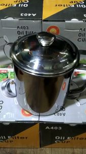 不锈钢隔油杯 12公分(1000ML 容量)特价RM11.98/一个 Stainless Steel A403 Oil Filter Cup 12cm Special Price Rm11.98 only