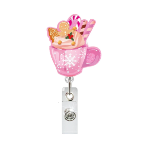 Christmas Holder with Belt Clip Retractable ABS Holder with Metal Clip for Nurse Doctor Student Teacher