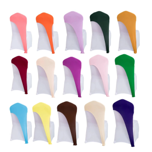 Elegant Chair Hood Sash Bands Stretch Spandex Chair Caps Cover for Celebration and Event