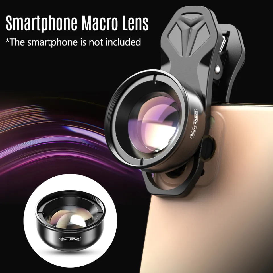 APEXEL APL-HB100mm Universal Smartphone Macro Lens 4K HD Phone Camera Lens  No Distortion Blurry Background Compatible with iPhone 11/XS/XS