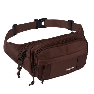 WATERFLY Fanny Pack Waist Packs Crossbody Belt Bag for Women Men with 7 Zipper Pockets Adjustable Strap Waist Bags Hip Pack for Traveling Cycling Running Hiking