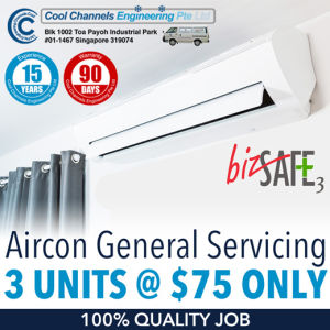 [Cool Channels] PROMOTION - Aircon General Servicing 3 Units for $75 Only | 100% Quality Job