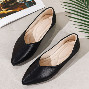 Free Shipping Shallow-Toe Pointed-Toe Flat-Soled WomenS Shoes 2026 Spring Collection Plus-Size Slip-On Style Low Heel Comfortable Flat Shoes For Women