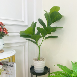 TANAMAN ARTIFICIAL DAUN KETAPANG 2 CABANG 80CM B8385 DAUN PLASTIK DEKORASI RUMAH