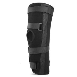 Knee Immobilizer Brace Adjustable Aluminum Alloy Straight Knee Support Brace Full Leg Support Brace for Knee Injury