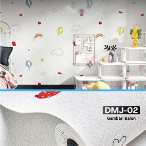 DMJ-02 Wallpaper 3D Sederhana Linen Roll Dekorasi Walpaper 50CMX300CM Wall Stickers