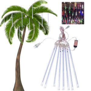 LED Rain Shower Fairy String Lights 8Pcs Waterproof 30CM Meteor Effect for Indoor and Outdoor Celebrations