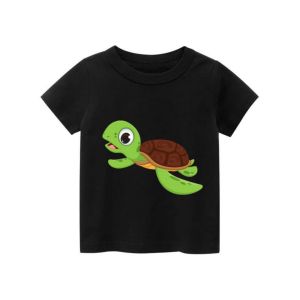Kaos anak uniseks laki laki perempuan baju tshirt anak usia 2-12th cowok cewek atasan lengan pendek gambar penyu hijau