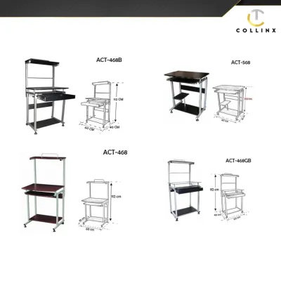 Computer Table with Printer Stand and Sliding Drawer ACT | Easy Setup Work Station for PC Desktop Laptop Printer | For Gaming Streaming Online Class Office Home PC | Collinx Computer