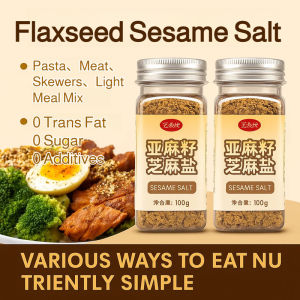 Flaxseed Sesame Salt Natural Healthy Seasoning Rich in Omega-3 and High Fiber Gourmet Cooking Ingredient