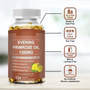 Evening Primrose Oil 1300mg 120Caps Hormone Balance PMS & Menopause Skin + Heart Health