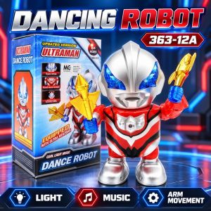 Dancing Robot Toy with Music Lights & Swinging Arms | Gold-Colour Accessories | 363-12A | Ages 6+