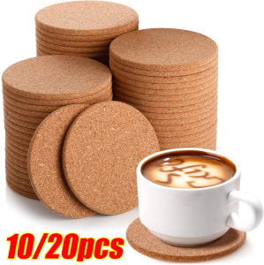10/20Pcs Round Wooden Cork Coasters Drink Coffee Tea Heat Insulation Cup Mat Reusable Insulation Mug Coaster Kitchen Accessories