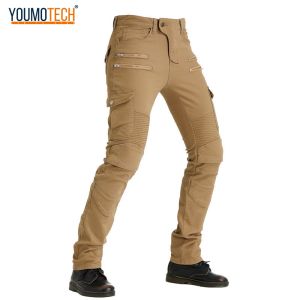 New Zip Pocket Motorcycle Pants Men Moto Jeans Protective Gear Riding Touring Motorbike Trousers Motocross Pants Moto Pants