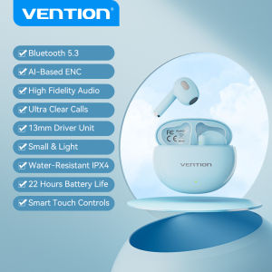 Vention ELF E06 Tai nghe bluetooth 5.3 tai nghe thể thao HIFI Giảm tiếng ồn thông minh nghe enc giảm tiếng ồn cho hỗ trợ cuộc gọi video điều khiển bằng cảm ứng Tai nghe không dây thật