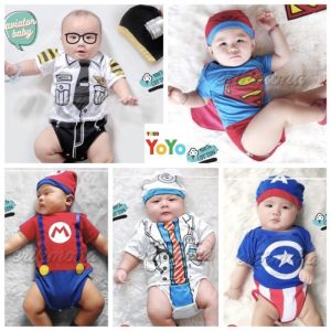 Jumper Anak Bayi Baju Set Topi Motif Karakter Lucu Katun Halus Lembut Baju Anak Bayi Karakter 0 -12 bulan Lucu Perempuan Laki Laki