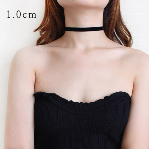 Vòng cổ dây chuyền choker nữ vải nhung trơn màu đen nhiều size phong cách Hàn Quốc cá tính HANA9999