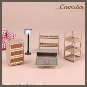 [Carmelun] 1 12 Dollhouse Shoe Cabinet Bookshelf Floor Lamp Wall Clock Dollhouse Living Room Furniture Decoration Dolls House Accessories