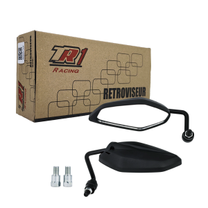 Motorcycle Rearview Mirror Plastic Material 360° Rotatable for Honda & Yamaha Leaf Frame