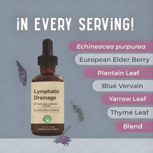 Lymph Drops 60ml Vegan Liquid Supplement Lymphatic Drainage Herbal Drops Lymphatic Herbal Extracts