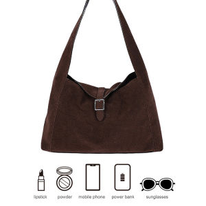 Women Girls Stylish Faux Suede Shoulder Bag Crossbody Bag for Travel Dating and Work in Neutral Colors