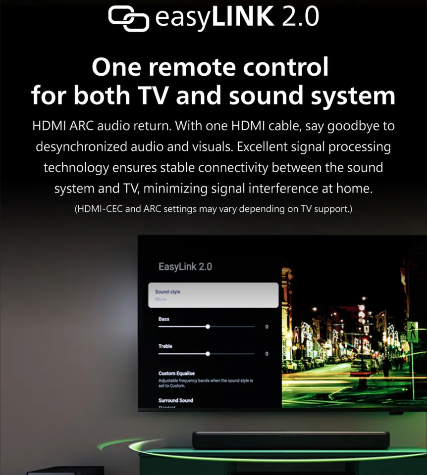 Optical Cable Philips Tv Speakers Easylink Soundbar TAB6309/67 Philips