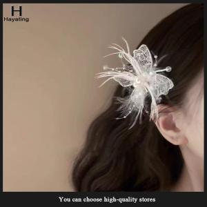 Hayating Elegant Exquisite Feather Butterfly Hairpin Fairy Luxury Wedding Hair Accessories For Women Girls Sweet Fashion Hair Clip Gifts