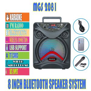 MEGASONIC MGS-2081  Portable Bluetooth  Speaker With USB/SD/BT/FM Free 1 Pcs wired MIC