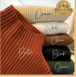 Ghaniya Clothing - Aisha Inner Rajut Baju Dalaman Turtleneck Knit Manset Atasan Wanita