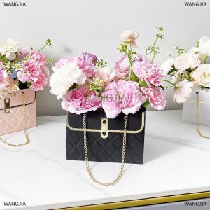 [COD] WANGJIA กล่องใส่ดอกกุหลาบแบบพกพากล่องกระดาษห่อของขวัญของขวัญงานปาร์ตี้