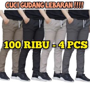 PAKET 100 RIBU DAPAT 4 PCS CELANA PANJANG PRIA / CELANA CHINO COWO KEREN / CELANA CHINO PANJANG PRIA / CELANA PANJANG PRIA TERBARU 2024 / CELANA PRIA / CHINOS PRIA PANJANG / STYLE KEKINIAN