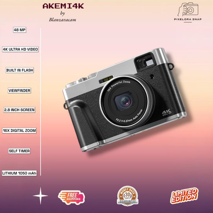 PIXELORA%20SNAP%20AKEMI4K%204K%20Digital%20Camera%20Original%20Kamera%2048MP%20Viewfinder%20Lens%2016X%20Digital%20Zoom%20-%20Image%202